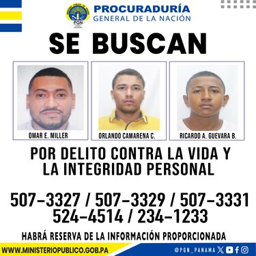 Fiscalía Regional de San Miguelito publica la lista de las personas más buscadas por delitos graves