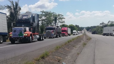 Conductores protestan contra ley que regula el transporte de carga
