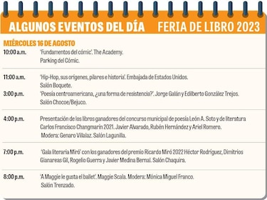 Estas son algunas de las actividades programadas para este miércoles en la Feria del Libro
