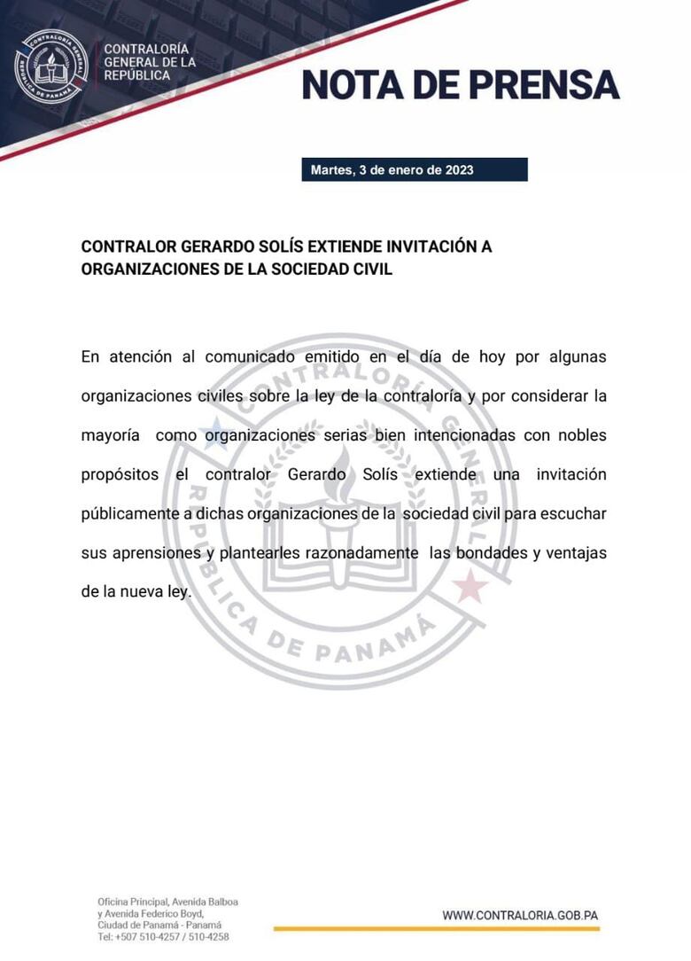 Diversas organizaciones anuncian que demandarán la nueva ley de la Contraloría