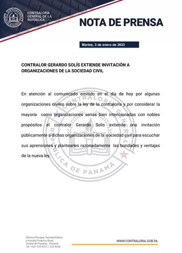 Diversas organizaciones anuncian que demandarán la nueva ley de la Contraloría