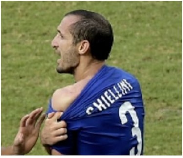 Chiellini cree 'excesiva' la sanción impuesta a Luis Suárez por su mordisco