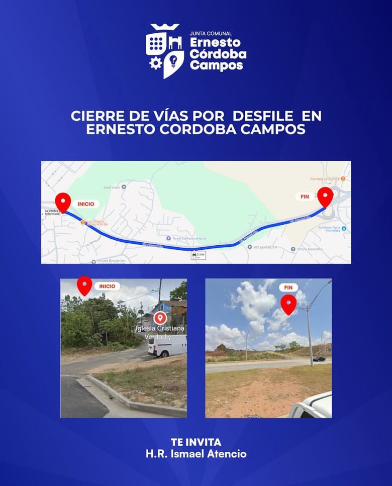 La vía Panamá Norte estará cerrada este domingo 17 de noviembre por desfiles patrios