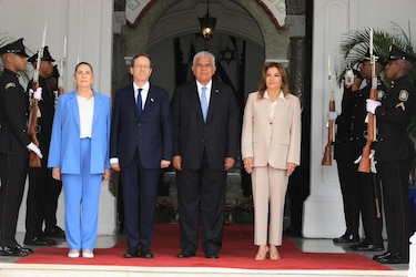 Mulino recibe al presidente de Israel en el Palacio de las Garzas