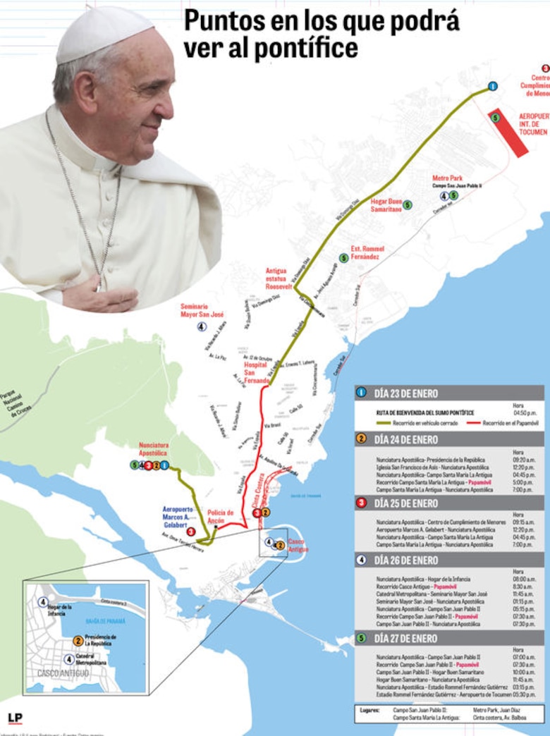 Todo listo para recibir al papa Francisco en Panamá