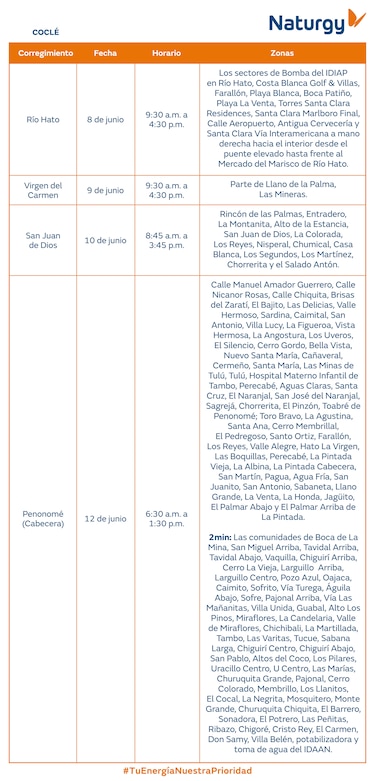 Trabajos de mantenimiento en la red eléctrica del 8 al 14 de junio de 2026