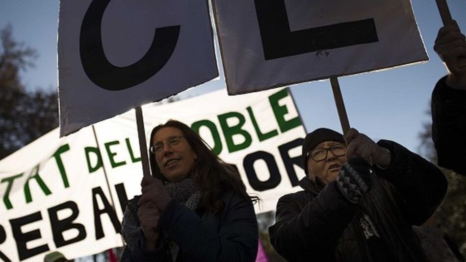 Protestas en España contra políticas laborales