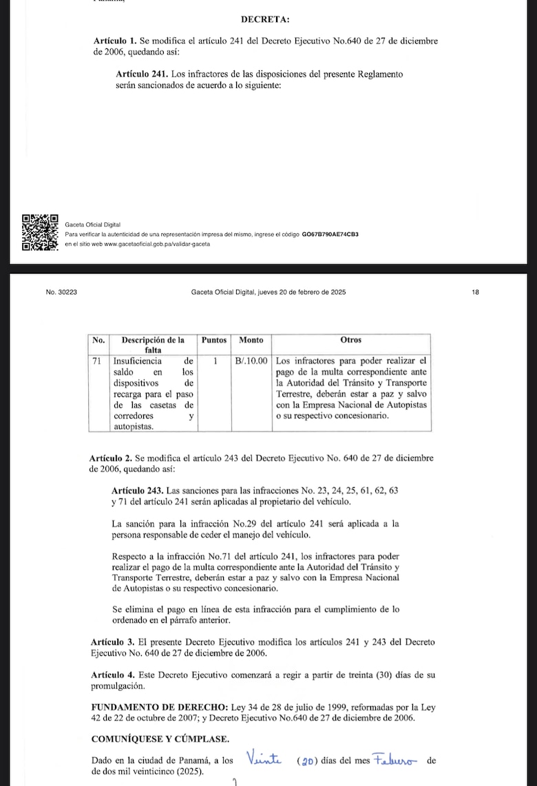 Deudas con Panapass impiden avanzar en el trámite de paz y salvo de tránsito