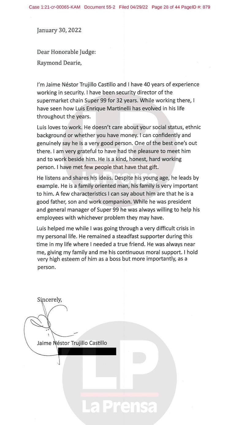 El día que Jaime Trujillo pidió clemencia para Luis Enrique Martinelli