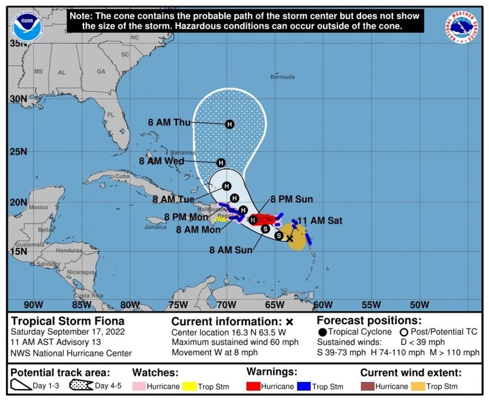 Puerto Rico y República Dominicana declaran el estado de emergencia por la tormenta tropical ‘Fiona’