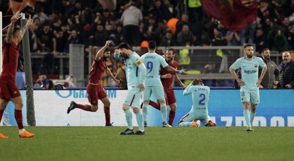 Roma remonta y elimina al Barcelona de la Champions