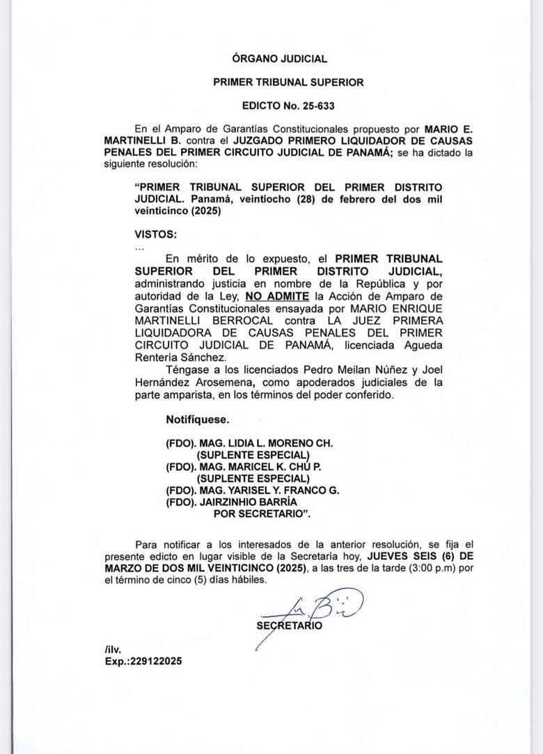 Tribunal no admite amparo de Mario Martinelli en caso granos del PAN