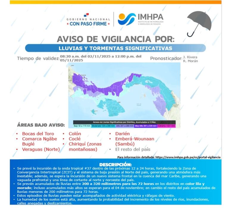 Emiten un nuevo aviso de vigilancia por la incursión de la onda tropical 37 de la temporada