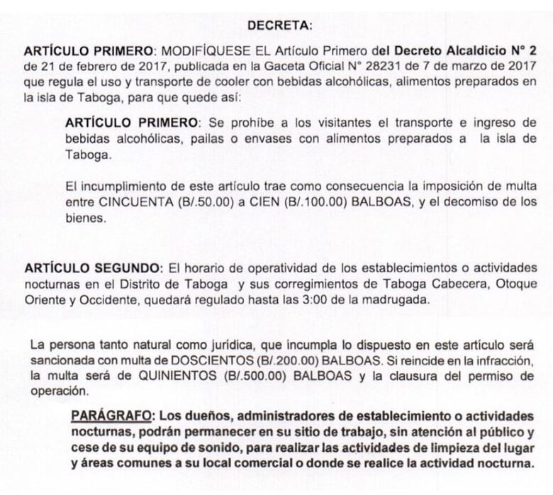 Impondrán multa de hasta $100 a bañistas que ingresen a la isla de Taboga con comida en envases o pailas