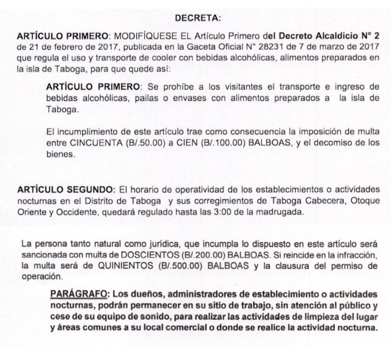 Impondrán multa de hasta $100 a bañistas que ingresen a la isla de Taboga con comida en envases o pailas