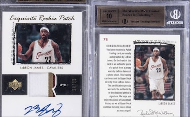 Subastan tarjeta de novato de LeBron James por un récord de $1.8 millones