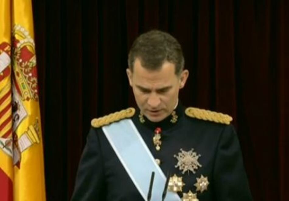 Felipe VI en el Congreso para su proclamación por las Cortes
