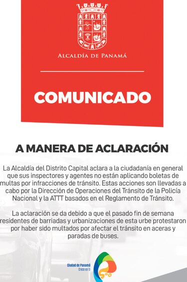 Policía Nacional deja sin efecto multas por vehículos mal estacionados