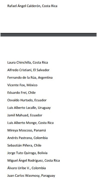 23 expresidentes solicitan a la OEA alternativas para restablecer democracia en Venezuela