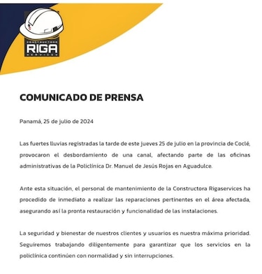 Policlínica de Aguadulce, recién inaugurada por Enrique Lau sufrió inundaciones