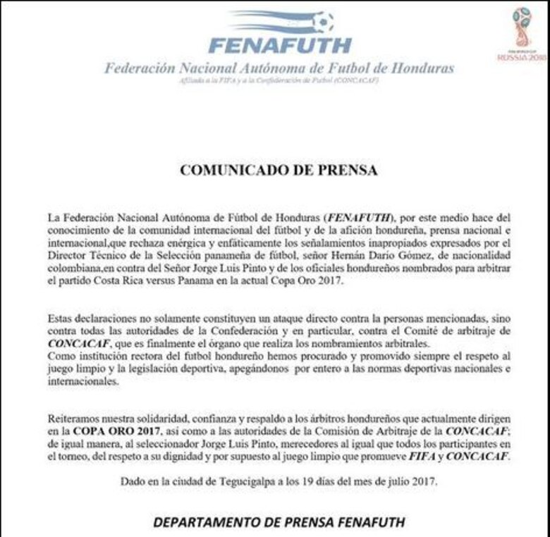 Honduras rechaza palabras de Bolillo Gómez; el técnico habla de su derecho a la duda