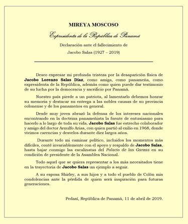 Muere Jacobo Salas, exlegislador y expresidente de la Asamblea Nacional