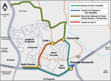 Conozca los desvíos en las rutas del Metro Bus por los desfiles patrios