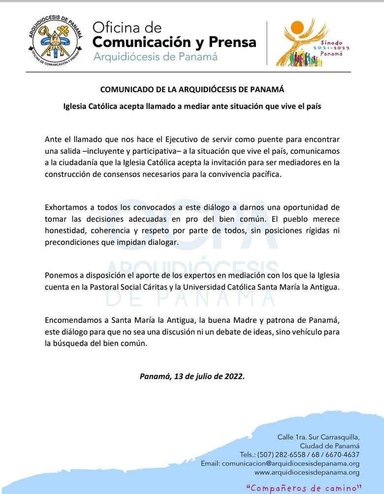 Cortizo convoca a un diálogo este 14 de julio en la Ciudad del Saber; Anadepo pide que las negociaciones sean en Santiago