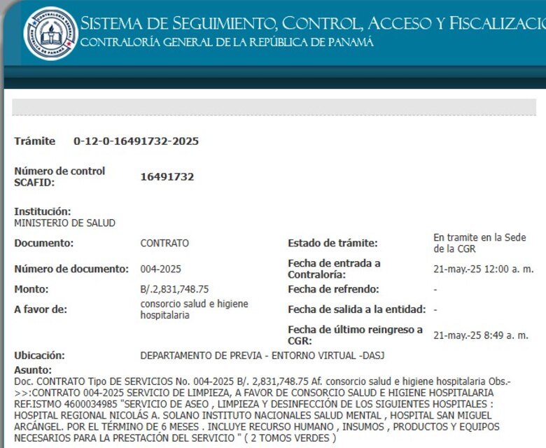Los contratos con Hombres de Blanco no tienen refrendo, pero el Minsa se prepara para pagarle $5.4 millones