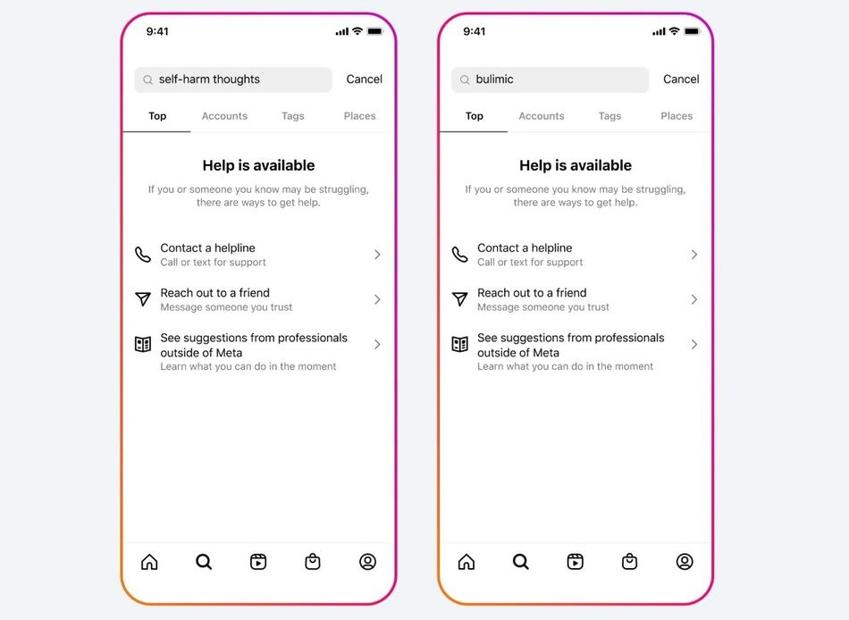Facebook e Instagram ocultarán resultados sobre el suicidio