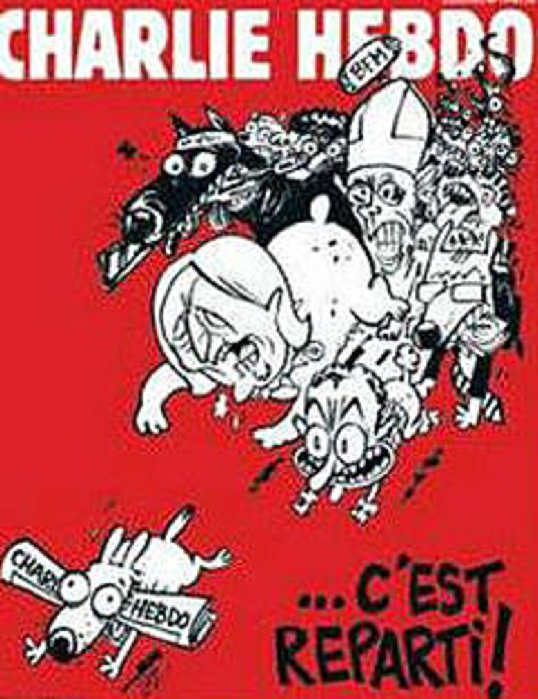 'Charlie Hebdo' vuelve con Le Pen, Sarkozy, el papa y un yihadista en portada