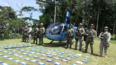 Panamá y Colombia capturan droga y helicóptero al Clan del Golfo, en el sector fronterizo