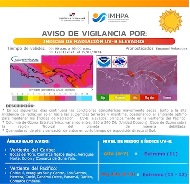 Emiten alerta por sensación térmica elevada en casi todo Panamá