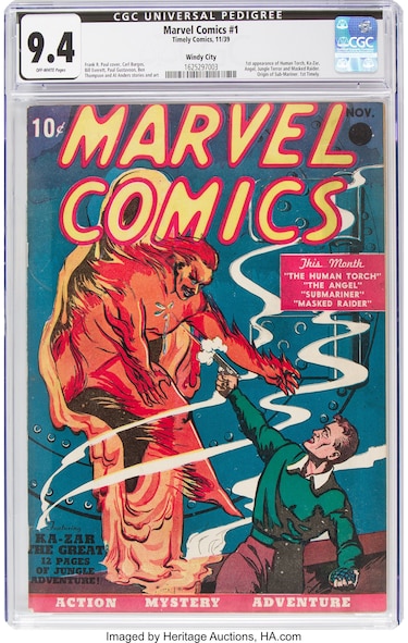 Un cómic de Marvel se subasta en $1.26 millones; en 1939 costó 10 centavos