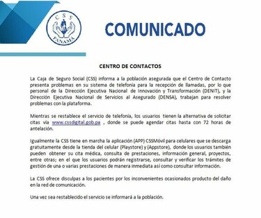 CSS presenta problemas con el sistema para citas telefónicas