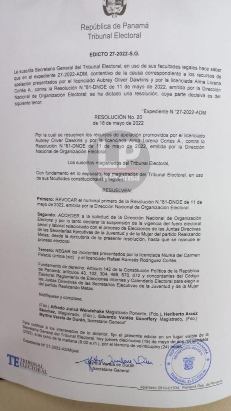 Tribunal suspende el fuero electoral penal al expresidente Ricardo Martinelli