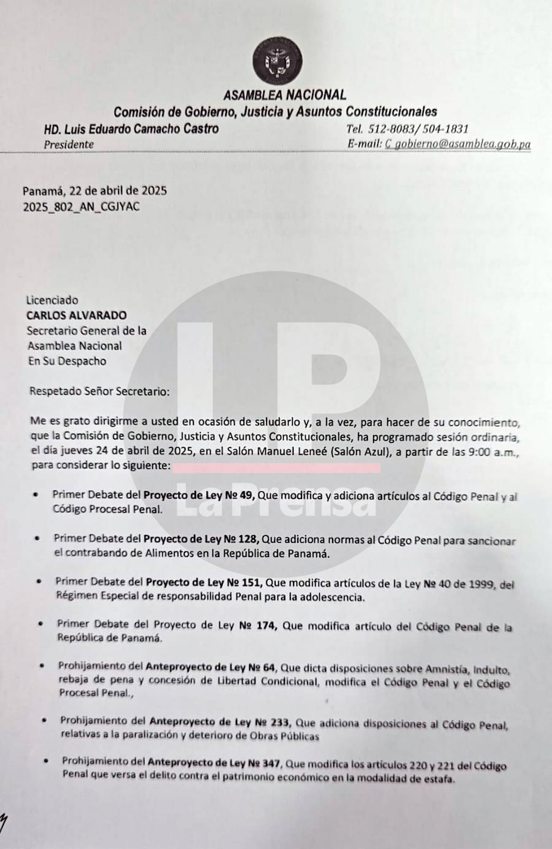 Sigue el empeño por liberar a Martinelli: Camacho resucita una propuesta de indulto y amnistía que presentó hace 9 meses