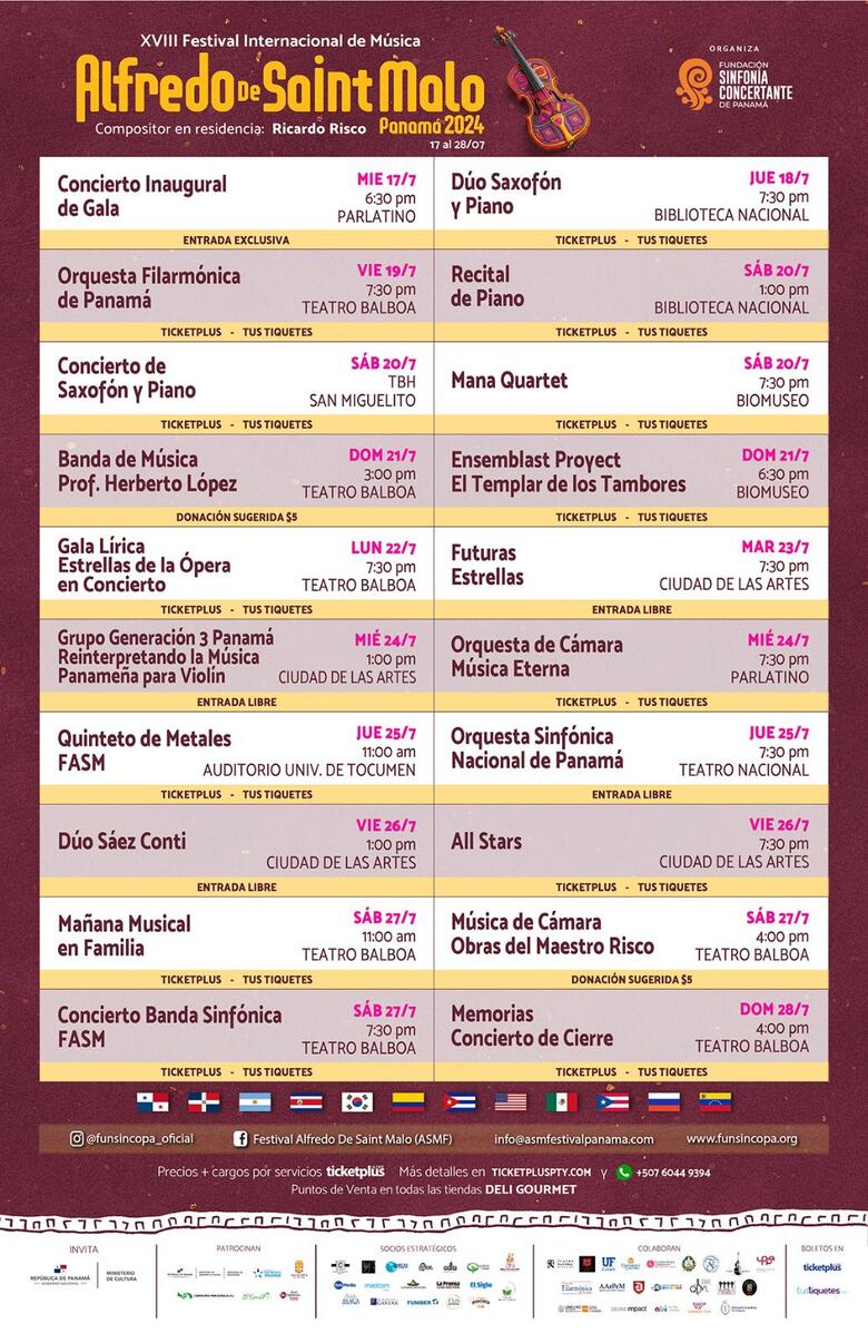 Decimoctava edición del Festival Alfredo De Saint Malo: un encuentro cultural en Panamá