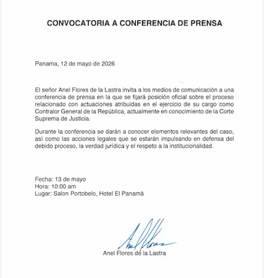 En medio de denuncias, contralor Flores anuncia ofensiva legal y convoca a conferencia de prensa