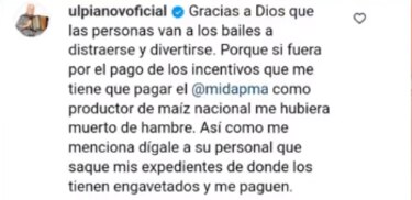 Ulpiano y el grito desesperado de los productores