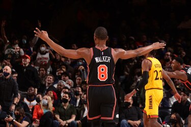 Kemba Walker logra primer triple doble navideño de Knicks en triunfo ante Hawks