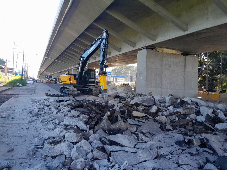Empezaron los trabajos de rehabilitación de los carriles bajo el viaducto en La Chorrera