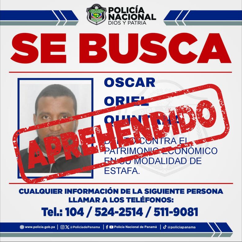 Capturan a uno de los más buscados por estafa en Juan Díaz