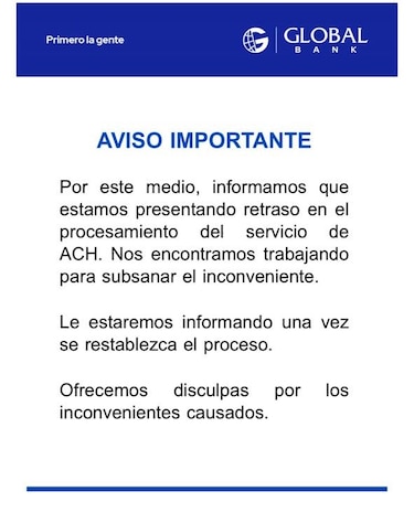 Bancos en Panamá reportaron inconvenientes menores por fallo global