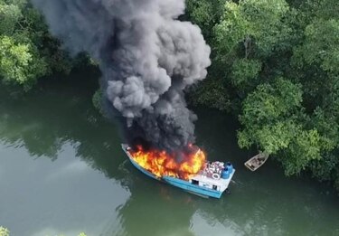 Se registra un incendio en una embarcación en Remedios, Chiriquí