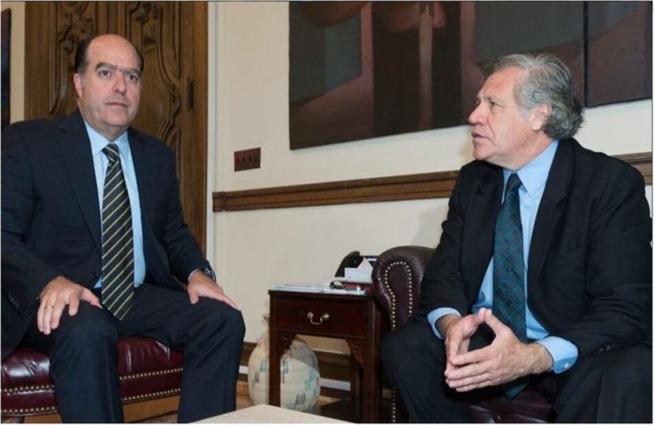 Presidente de la Asamblea Nacional de Venezuela se reúne con Almagro para detener salida de la OEA