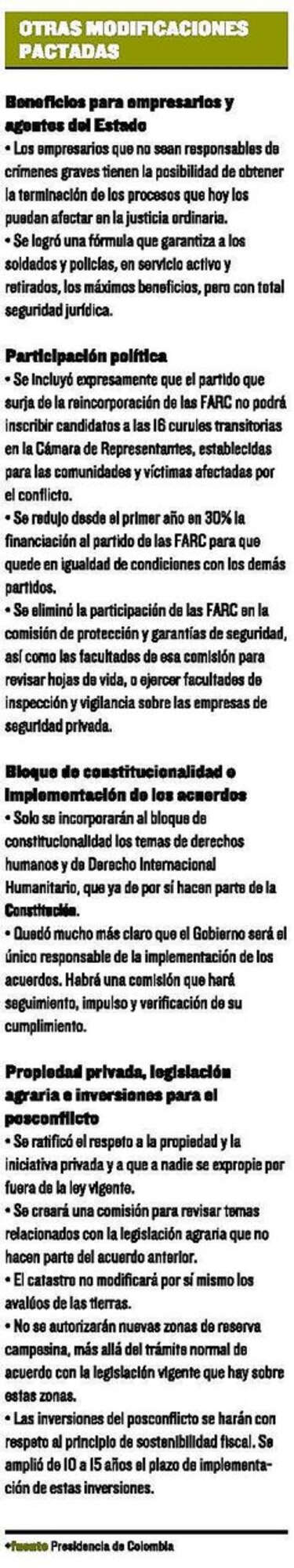 Colombia tiene listo un nuevo acuerdo de paz