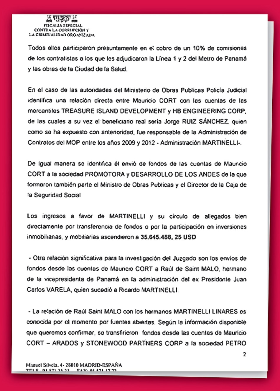 Investigación a FCC: Dinero de la coima, gastado en lujosos inmuebles en Panamá