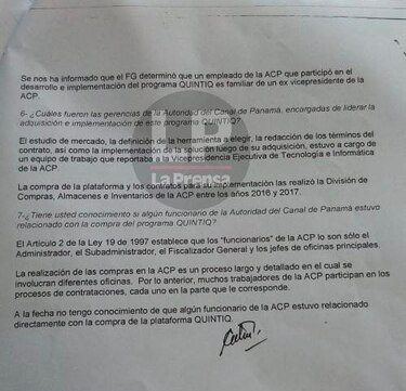 ACP responde cuestionario de la Asamblea sobre 'irregularidades’ en compra de plataforma Quintiq