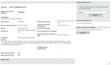 Contrato del hospital modular de Albrook, aún sin refrendo